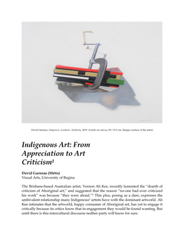 Indigenous Art: from Appreciation to Art Criticism1