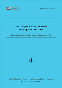 Social Expenditures of Malaysia for the Period 2008-2012