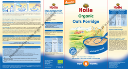 Organic Oats Porridge This Product Is Packed to Weight Not Volume