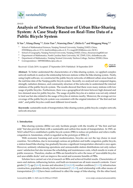 Analysis of Network Structure of Urban Bike-Sharing System: a Case Study Based on Real-Time Data of a Public Bicycle System