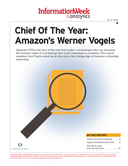 Chief of the Year: Amazon's Werner Vogels