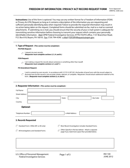 Freedom of Information Act/ Privacy Act Request Form