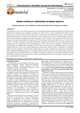 Potravinarstvo® Scientific Journal for Food Industry Volume 10 400 No. 1