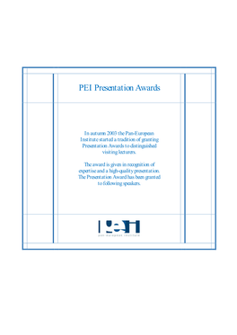 PEI Presentation Awards