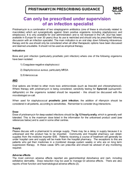 Pristinamycin Policy Draft