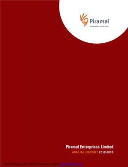 Piramal Enterprises Limited Piramal Enterprises Limited ANNUAL REPORT 2012-2013