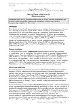 Approved Conservation Advice for Xylopia Monosperma