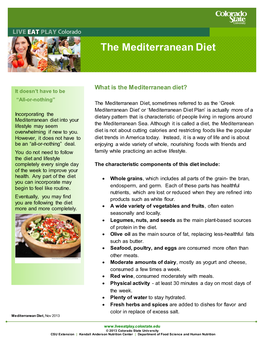 The Mediterranean Diet