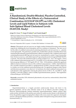 A Randomized, Double-Blinded, Placebo-Controlled, Clinical Study