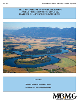 Three-Dimensional Hydrostratigraphic Model of the Subsurface Geology, Flathead Valley, Kalispell, Montana