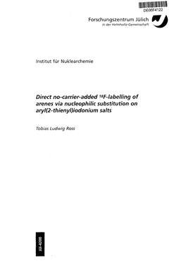 Direct No-Carrier-Added 18F-Labelling of Arenes Via Nucleophilic Substitution on Aryl(2-Thienyl)Iodonium Salts