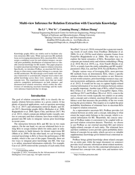 Multi-View Inference for Relation Extraction with Uncertain Knowledge