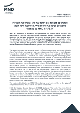 First in Georgia: the Gudauri Ski Resort Operates Their New Remote Avalanche Control Systems Thanks to MND SAFETY