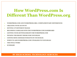 How Wordpress.Com Is Different Than Wordpress.Org