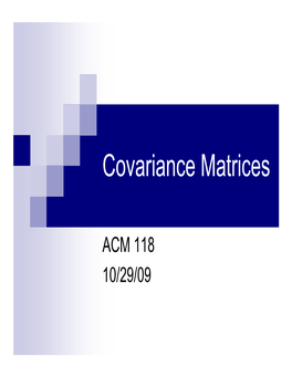 Covariance Matrices