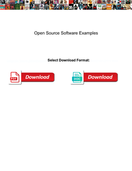 Open Source Software Examples