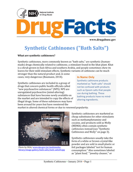 Synthetic Cathinones ("Bath Salts")