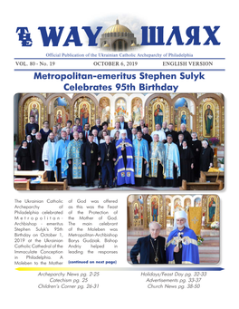 Metropolitan-Emeritus Stephen Sulyk Celebrates 95Th Birthday