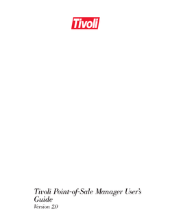 Tivoli Point-Of-Sale Manager User's Guide