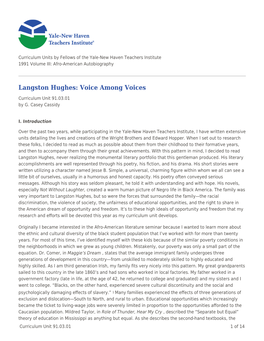 Langston Hughes: Voice Among Voices