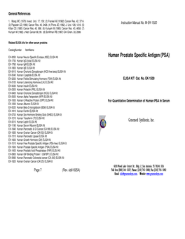 Human Prostate Specific Antigen (PSA)