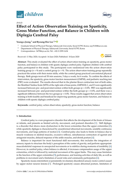 Effect of Action Observation Training on Spasticity, Gross Motor Function