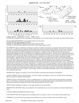 Moths of North Carolina - Early Draft 1