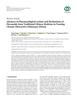 Advances in Pharmacological Actions and Mechanisms of Flavonoids from Traditional Chinese Medicine in Treating Chronic Obstructive Pulmonary Disease