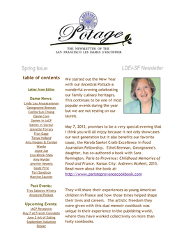 Spring Issue LDEI-SF Newsletter