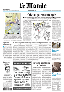 LE MONDE/PAGES<UNE>