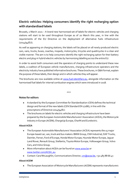 Electric Vehicles: Helping Consumers Identify the Right Recharging Option with Standardised Labels