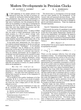 Modern Developments in Precision Clocks by ALFRED L