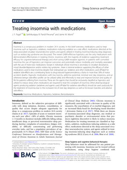 Treating Insomnia with Medications J