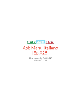 Italy Made Easy | (0/3)