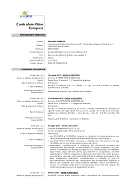 Curriculum Vitae Europass