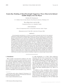 Fourier-Ray Modeling of Short-Wavelength Trapped Lee Waves Observed in Infrared Satellite Imagery Near Jan Mayen