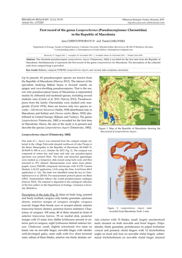 Pseudoscorpiones: Chernetidae) in the Republic of Macedonia