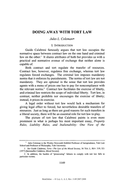 Doing Away with Tort Law