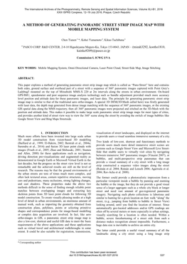 A Method of Generating Panoramic Street Strip Image Map with Mobile Mapping System