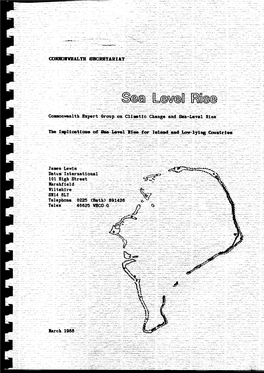 Connonwealth Expert Group Oa Cliaatie Change and Sea-Level Rlee Fhe I^Plicatione of Sea Lev«L HBO F Or Island and Low-Lying Countries