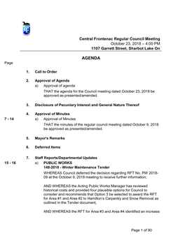 Township of Central Frontenac Regular Council