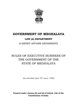 Government of Meghalaya Law (A) Department (Cabinet Affairs Deparment)