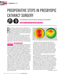 Preoperative Steps in Presbyopic Cataract