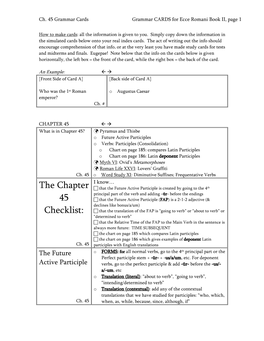 The Chapter 45 Checklist