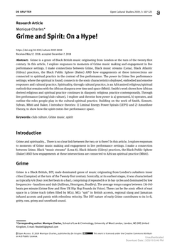 Grime and Spirit: on a Hype!