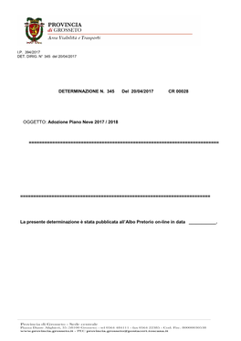 Determinazione Dirigenziale N° 345 Del 20-04-2017