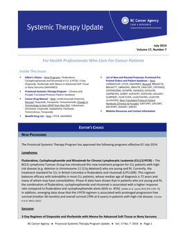 Provincial Systemic Therapy Program