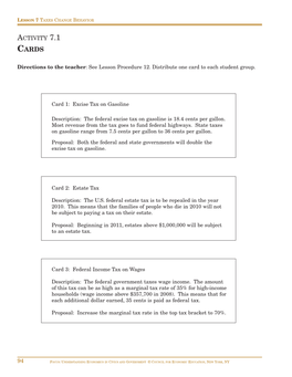 Lesson 7 Activities