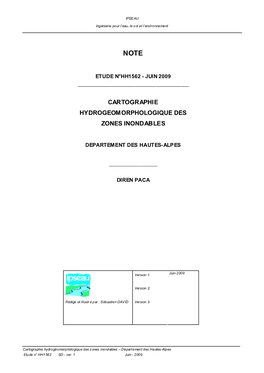 Cartographie Hydrogeomorphologique Des Zones Inondables