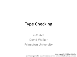 Type Checking